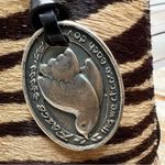 Vintage Shannon Diego Striped Fur Leather PEACE Crossbody Bag Brown Black 7x9 Photo 8