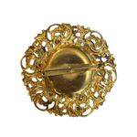 Coro Vintage Courting Couple Transfer Goldtone Frame Brooch Pin Photo 1