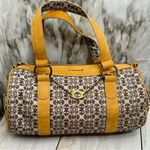 Timberland Leather Canvas Barrel Bag Purse Retro Style Double Straps Everyday Photo 1