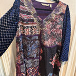 Soft Surroundings  Patchwork‎ Tunic Blouse Top Floral Paisley Womens PM Photo 0