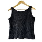 Christie & Jill Metallic Knit Tank Top Womens S Black Shimmer Evening Y2K Size XS Photo 2