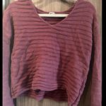 Oversized Long Sleeve Scoop Neck Loose Fit Crop Sweater, Size M Red Size M Photo 0