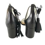 Racine Carree Womens Block Heels Leather Lace Up Fringe Strappy Black 36 US 6 Photo 2