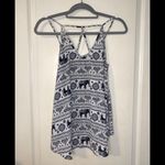 Sienna Sky ‎ blue and white elephant print  tank size S Photo 1