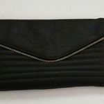 Womens Moto Biker Black Envelope Quilted Handbag Clutch Photo 0