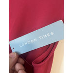 London Times Jumpsuit Size 4 Cherry Sleeveless Belted Wide Leg Stretch Crepe NWT Photo 7