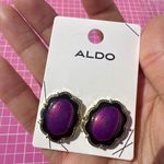ALDO  reflective Purple Earrings gold tone studs Photo 1