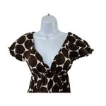 La Blanca  By Rod Beattie Brown Polka Dot Cap Sleeve Swim Cover Up Dress Medium Photo 1