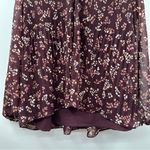 41 Hawthorn Burgundy Pink & White Floral Long Sleeve Accordion Pleated Top Sz SP Photo 2