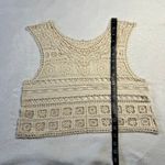Women's Crewneck Sleeveless Sheer Crochet Crop Top Sz XS Festival Hippie Casual Photo 5