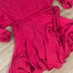 Palms away boutique hot pink tapered belted braided dress large flouncy flowy Photo 1