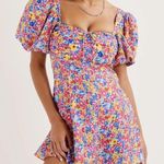 For Love & Lemons  Sasha Mini Dress in Blue Dizzy Floral Photo 0