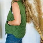 J. Crew Women's Quilted Puffer Vest Green Olive Sleeveless Full Zip Small S Photo 9