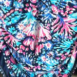 Stella Parker one piece swimsuit ruched print lilly pulitzer navy seashell vneck Pink Size L Photo 2