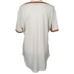 Lucky and Blessed T-Shirt Striped Size Medium Beige Blue Southwestern Santa Fe Photo 1