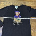 Quacker Factory  Black Snowman Sequined Long Sleeve Sweater Womens Size Medium Photo 2