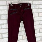 J Brand Zoey Triple Zip Skinny Jeans in Lava Burgundy Size 25 Photo 3
