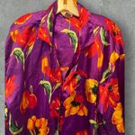 Vintage A'Milam Floral Night‎ Shirt as is Purple Size L Photo 1