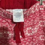 Lands' End Women's Red PJ Pants sz L 14/16 soft flannel fair isle winter pajamas Photo 2