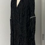 Chelsea and Violet  Small Black, Silver Beaded Keyhole Neckline Long Sleeve Dress Photo 2