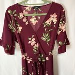 Lulus September Sunsets Burgundy Floral Print Wrap Maxi Dress Medium Event Red Size XL Photo 4