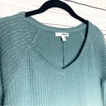 Sonoma  Ombré Teal Blue V Neck Long Sleeve Warm Thermal Tunic Top Size Small Photo 2