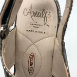 Amalfi by Rangoni Womens Sandals Pillow Feet Embossed Leather Wedge Silver 7.5 Photo 4