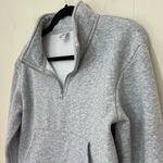 Senita Athletics Hailey Crop Quarter Zip Pullover Grey Fleece Lined ~ Size Small Photo 3