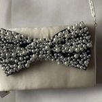 Nina NWT  SMALL SHOULDER PURSE CREAM WITH BLACK PEARL BEADED BOW DESIGN Photo 7