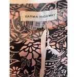 Karma Highway Boho Floral Print Camisole One Size Cropped Pink/Black Slit Back Pink Photo 4