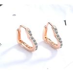 Boutique NEW Women's 14k Rose Gold Plated S925 Heart Hoop Simulated Diamond Earrings Photo 0