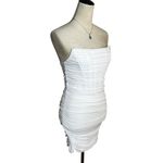 Rue 21 Strapless White Ruched Mini Bodycon Dress Small | Clubwear NYE Graduation Photo 1