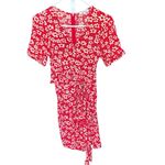 Madewell V-neck floral red & white Romper size 6 #756 Photo 3