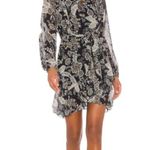 Bailey 44 Viola Floral Ruffle Chiffon Minidress Black Multi Size 6 Photo 0