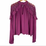 Free People Little Bit of Love Crochet Flowy Top Photo 3