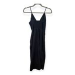 Urban Outfitters Black Linen Button Front Midi Dress Petite S Minimalist Resort Photo 1