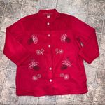 Tudor Court By Haband Embroidered Red Fleece Size M Photo 1