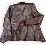 New Blue Revival Helen Blazer – Chocolate Unreal Leather sz Medium Brown Photo 5