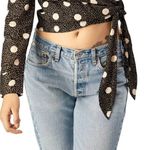 😍Stone Row Smoka Dot Linen Blend Twist Top😍NWT~M Size M Photo 11