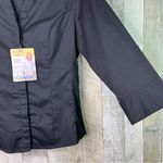 Riders By Lee Small Black Button Front Collared 3/4 Sleeve Button Cuff Shirt Photo 2