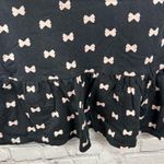 Kate Spade Women’s Sleeveless Top Black with Pink Bows Ruffle Bottom Keyhole S Photo 4