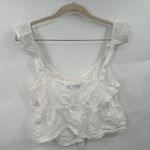 Louna Blouse Women Large White Eyelet Ruffle Shoulder Rent The Runway Cropped Photo 9