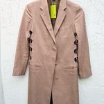 Helmut Lang Long Sleeve Side Cut Out Button Front Long Coat Brown Women's US 6 Photo 0