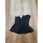 Mara Hoffman Black Textured Strapless Peplum Corset Top Size 4 Photo 2