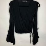 MINKPINK Black Crop Sweater Open Slit on Sleeve Sz XS Photo 0