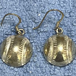 Sporty Sterling Silver Baseball Earrings Photo 0