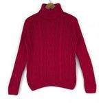 Croft & Barrow Cable Knit Turtleneck Sweater Women Small Red Cotton Winter Cozy Photo 0
