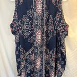 Knox Rose  Navy Floral Tank Top boho romantic Flowy casual travel‎ tropical Photo 10