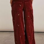 Free People We The Free FP Clifton Cord Wide Leg Jeans Rusty Red reindeer Sz 25 Photo 3