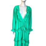 Boohoo  Green Ruffle Long Sleeve Maxi Dress Photo 2